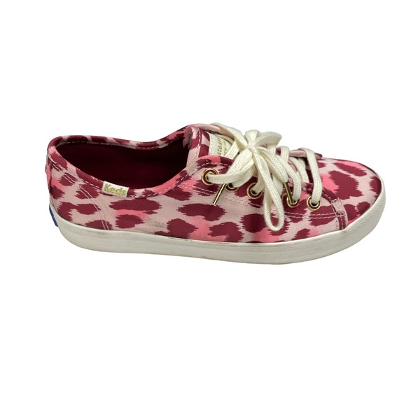 Keds X Kate Spade Pink Leopard Print Satin Sneaker NEW Women's Size 6 - Picture 2 of 8
